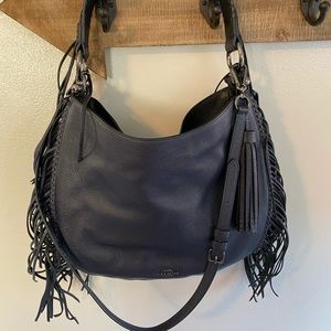 Coach hobo fringe purse. Navy.  Gently used.
